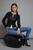 Susan Bender Contoured Cardigan Jacket in Black Leather