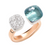 Pomellato Nudo Toi et Moi 18K Rose and White Gold Sky Blue Topaz and Diamond Ring, Size 55 Pomellato Nudo Toi et Moi 18K Rose and White Gold Sky Blue Topaz and Diamond Ring, Size 55