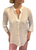 120% Lino 3/4 Sleeve V-Neck Top in White Solid 120% Lino 3/4 Sleeve V-Neck Top in White Solid