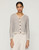 Lafayette 148 New York Metallic Linen-Silk Pointelle Cardigan in Smoked Taupe Multi, Size Small