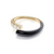 Melissa Kaye 18K Yellow Gold Lola Ring with Black Enamel, Size 7