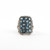 Sylva & Cie. 18K White Gold Sapphire and Diamond Short Ten Table Ring, Size 7 1/2