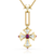 Paul Morelli 18K Yellow Gold & Platinum Ornate Diamond & Ruby Cross