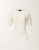 Fabiana Filippi Cotton Lace Stitch Short Sleeve Sweater in Butter