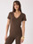Majestic Filatures Short Sleeve V-Neckline Top in Tonka