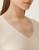 Fabiana Filippi Long Sleeve V-Neck Ribbed Jersey T-Shirt in Butter, Size 38