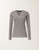 Fabiana Filippi Long Sleeve V-Neck Ribbed Jersey T-Shirt in Rock Grey, Size 46