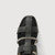 Fabiana Filippi Leather Flat Sandals in Black, Size 40