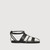 Fabiana Filippi Leather Flat Sandals in Black, Size 40