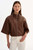*ORDER TODAY* LAMARQUE Elin Funnel Neck Leather Jacket in Mid Brown