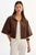 *ORDER TODAY* LAMARQUE Elin Funnel Neck Leather Jacket in Mid Brown