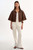 *ORDER TODAY* LAMARQUE Elin Funnel Neck Leather Jacket in Mid Brown