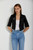 *ORDER TODAY* Susan Bender Short Sleeve Moto in Black