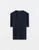 Fabiana Filippi Elbow Sleeve Scoop Neck Ribbed T-Shirt in Midnight Blue, Size 42