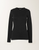 Fabiana Filippi Long Sleeve Crew Neck T-Shirt with Knit Collar in Black, Size 46