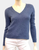 Fabiana Filippi Cashmere V-Neck Sweater in Blue, Size 50