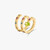Ashaha Multicolor Yellow Gold Snake Ring, Size 52