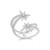 Graziela 18K White Gold Diamond Shooting Starburst Ring, Size 7
