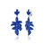 Graziela 18K White Gold Blue Rhodium Blue Sapphire Folha Earrings