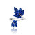 Graziela 18K White Gold Blue Rhodium & Blue Sapphire Folha Ring