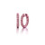 Graziela 18K White Gold Pink Sapphire & Pink Rhodium 3 Sided Hoops