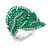Graziela 18K White Gold Emerald Folha Bypass Ring
