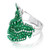 Graziela 18K White Gold Emerald Folha Bypass Ring