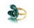 Graziela 18K Yellow Gold Green Titanium Orchid Ring