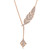 Graziela 18K Rose Gold Diamond Folha Samambaia Lariat, 24"