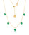 Graziela 18K Yellow Gold Emerald Floating Necklace, 18"
