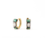 Sylva & Cie. 18K Yellow Gold Emerald and Radiant Cut Diamond Baby Hoops