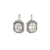 Sylva & Cie. 18K White Gold Mosaic Diamond Earrings with Diamond Border