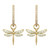 Three Stories Jewelry 14K Yellow Gold Small Dragon Fly Charm (Pair)