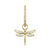 Three Stories Jewelry 14K Yellow Gold Small Dragon Fly Charm (Pair)