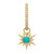 Three Stories Jewelry 14K Yellow Gold Tiny Love Explosion Turquoise Charms (Pair)
