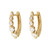 Three Stories Jewelry 14K Yellow Gold Small Oval Graduated Diamond Huggie Hoops