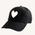 Kerri Rosenthal Baseball Hat Heart Patch in Black/White