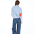 Kerri Rosenthal Marlow Imperfect Heart Sweater in Steel Blue, Size Medium
