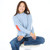 Kerri Rosenthal Marlow Imperfect Heart Sweater in Steel Blue, Size Medium