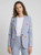 Vilagallo Striped Jacket with Dog Embroidery in Grey, Size 38