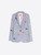 Vilagallo Striped Jacket with Dog Embroidery in Grey, Size 38