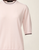 Fabiana Filippi Cotton Wool Short Sleeve Sweater with Contrast Trim in Pink