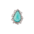Sylva & Cie. Platinum Paraiba French Cut Diamond Ring, Size 7.5