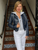 Jakett New York Molly Burnished Leather Jacket in Indigo, Size Large