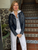 Jakett New York Molly Burnished Leather Jacket in Indigo, Size Large