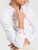 Vilagallo Herringbone Shirt with Heart Embroidery in White