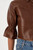 *ORDER TODAY* LAMARQUE Carolina Ruffle Sleeve Leather Jacket in Luggage