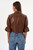 *ORDER TODAY* LAMARQUE Carolina Ruffle Sleeve Leather Jacket in Luggage