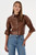 *ORDER TODAY* LAMARQUE Carolina Ruffle Sleeve Leather Jacket in Luggage
