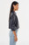 *ORDER TODAY* LAMARQUE Carolina Ruffle Sleeve Leather Jacket in Navy